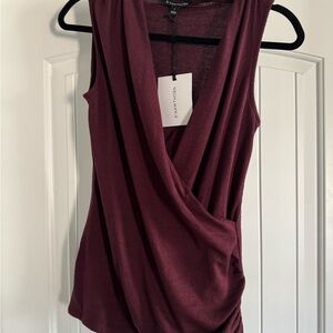 41 Hawthorn Deep Wine Drape Blouse